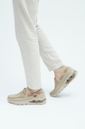 کفش کژوال قهوه ای مردانه چرم طبیعی پاشنه کوتاه ( 4 - 1 cm ) پاشنه ساده کد 750351444