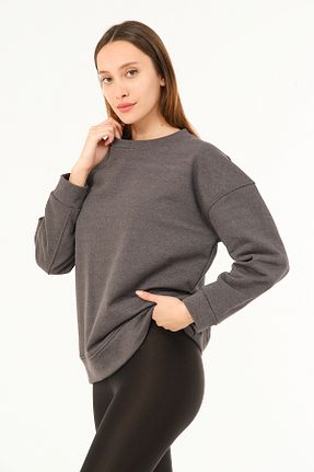 سوئیشرت طوسی زنانه ساده Modayshee - کد 789986914