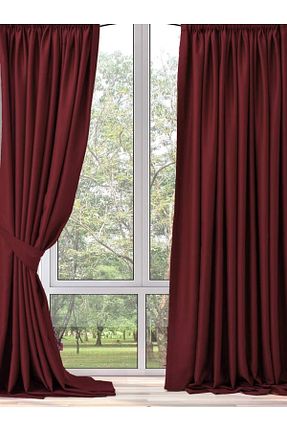 پرده زمینه زرشکی پلی استر Selerteks Home - کد 789834526
