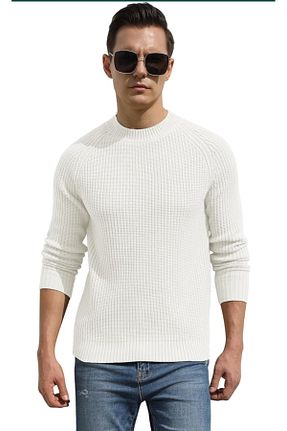 پلیور سفید مردانه ساده youknitwear you - کد 789962904