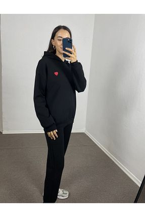 سوئیشرت مشکی زنانه Kalp Myrum butik - کد 789789840