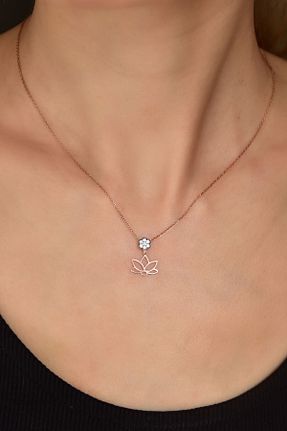 گردنبند نقره صورتی زنانه 925 عیار Sinsirella - کد 790043395