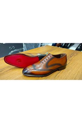 کفش کلاسیک قهوه ای مردانه چرم طبیعی پاشنه کوتاه ( 4 - 1 cm ) پاشنه ساده کد 790044392