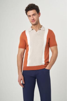تی شرت نارنجی مردانه رگولار کد 713087349