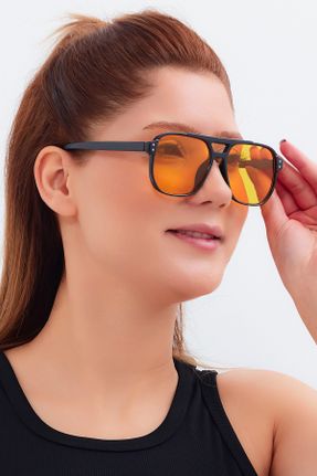 عینک آفتابی مشکی زنانه 50 UV400 استخوان مات مستطیل کد 790021007