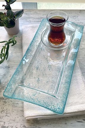 سینی فیروزه ای شیشه Sunu - کد 470911162