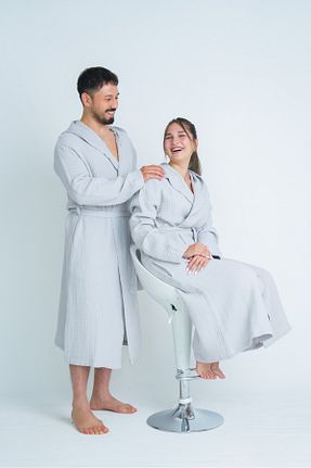 حوله پالتوئی طوسی زنانه Müslin Natural - کد 771439402