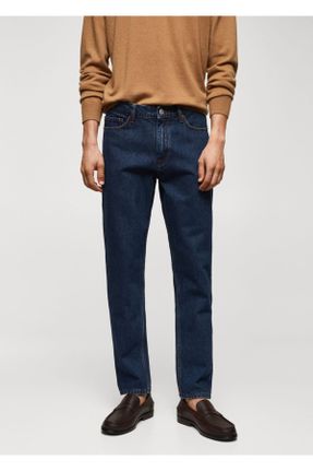 شلوار جین آبی مردانه پاچه رگولار ساده استاندارد کد 755011688