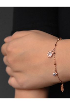 دستبند نقره طلائی زنانه 925 عیار Sinsirella - کد 790132422