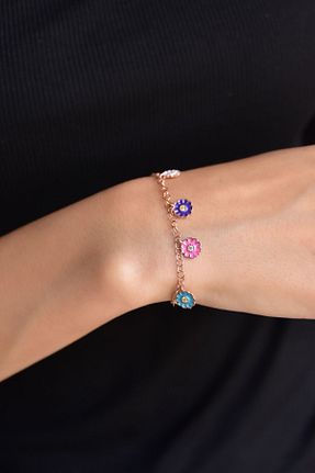 دستبند نقره رنگی زنانه 925 عیار Sinsirella - کد 790132869