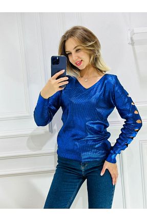 پلیور آبی زنانه چاپی abla - کد 790262302