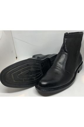 بوت مشکی مردانه چرم طبیعی پاشنه ساده پاشنه کوتاه ( 4 - 1 cm ) Gore-Tex مقاوم در برابر آب کد 790296024