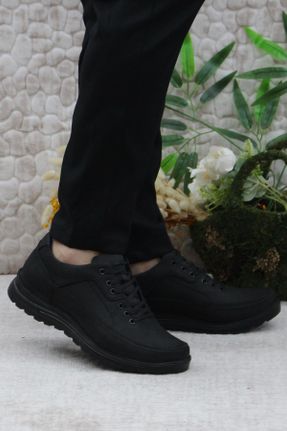 کفش کژوال مشکی مردانه چرم طبیعی پاشنه کوتاه ( 4 - 1 cm ) پاشنه ساده کد 790325542