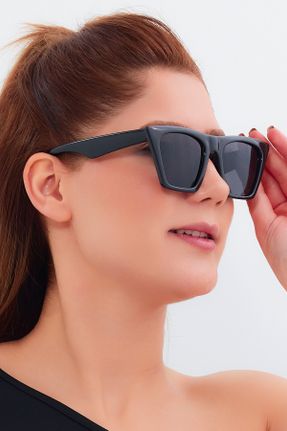 عینک آفتابی مشکی زنانه 50 UV400 استخوان مات گربه ای کد 790466369