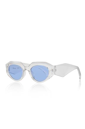 عینک آفتابی سفید زنانه 47 UV400 مات گربه ای کد 787700643