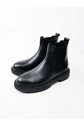 چکمه مشکی مردانه چرم خالص İBAY - کد 790164836