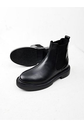 چکمه مشکی مردانه چرم خالص İBAY - کد 790164836