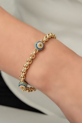 دستبند نقره طلائی زنانه 925 عیار Sinsirella - کد 790132957