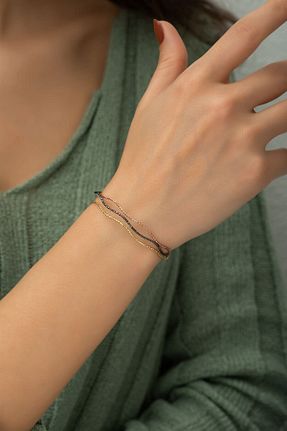 دستبند نقره طلائی زنانه 925 عیار Sinsirella - کد 790132645