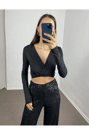 بلوز مشکی زنانه ساده Myrum butik - کد 790482788