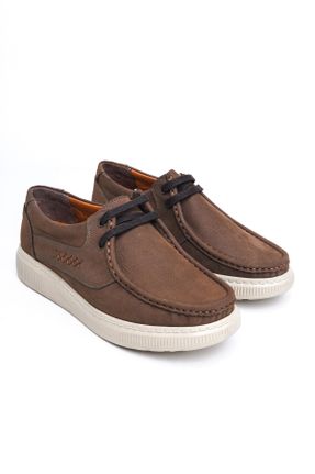 کفش کژوال قهوه ای مردانه چرم طبیعی پاشنه کوتاه ( 4 - 1 cm ) پاشنه ساده کد 752376325