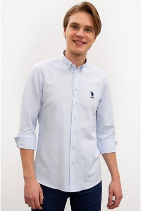 پیراهن آبی مردانه اسلیم فیت U.S. Polo Assn. - کد 47585840
