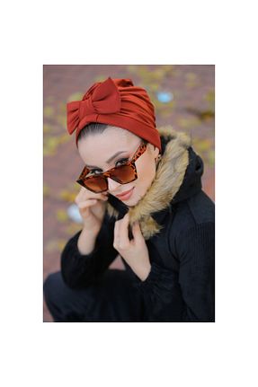کلاه شنای حجاب نارنجی زنانه Cenk - کد 47869952