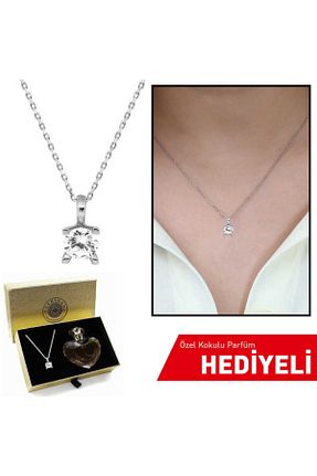 گردنبند نقره سفید زنانه 925 عیار Gümüş Hediye Al - کد 48085964