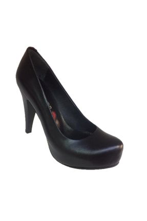 کفش پاشنه بلند کلاسیک مشکی زنانه چرم طبیعی پاشنه پلت فرم پاشنه بلند ( +10 cm) کد 48798543