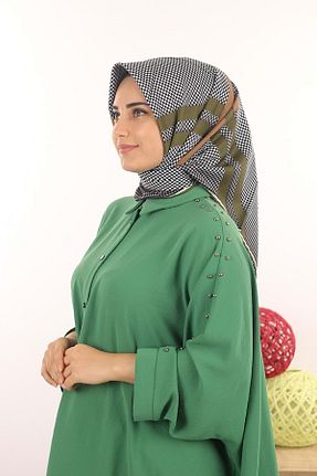 روسری خاکی پلی استر کد 48828555