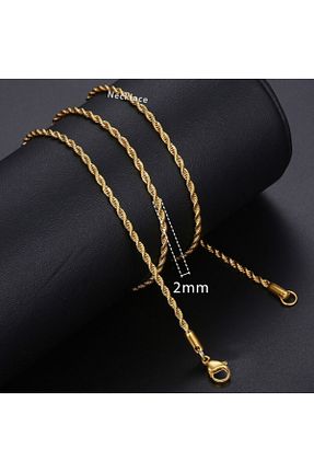 گردنبند استیل ( فولاد ) طلائی زنانه استیل ضد زنگ AstoriaSilver - کد 101431548