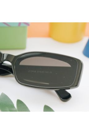 عینک آفتابی مشکی زنانه 59+ UV400 پلاستیک مات مستطیل کد 54326722