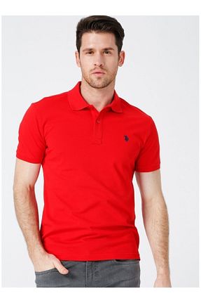 پولوشرت زرشکی مردانه پنبه ای U.S. Polo Assn. - کد 102001013