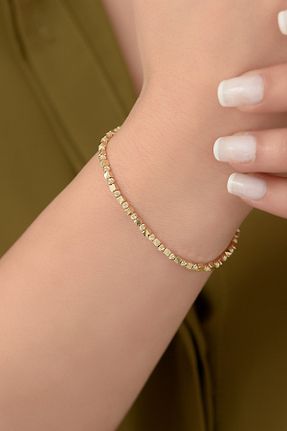 دستبند طلا زرد زنانه 14 عیار Ayyıldız Kuyumculuk - کد 103188240