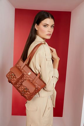 کیف دوشی قهوه ای زنانه چرم مصنوعی Pierre Cardin - کد 781449260