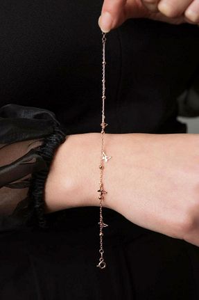 دستبند نقره طلائی زنانه 925 عیار Sinsirella - کد 790132345