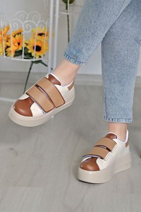 کفش اسنیکر بژ زنانه چسبی Ewen Tomm - کد 790237992