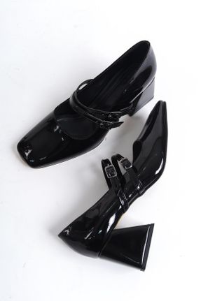 کفش پاشنه بلند کلاسیک مشکی زنانه پاشنه ضخیم پاشنه متوسط ( 5 - 9 cm ) چرم مصنوعی کد 790265153