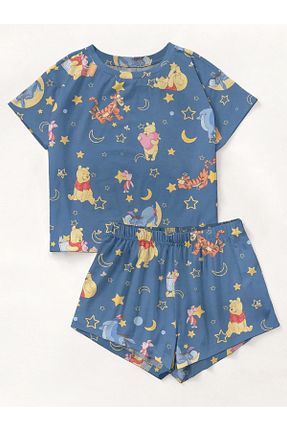 ست لباس راحتی آبی زنانه چاپی PEMBİŞ HOMEWEAR - کد 790420086