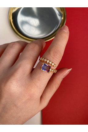 انگشتر جواهر طلائی زنانه زیرکن Pinery Jewels - کد 790368093