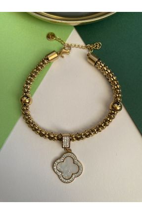 دستبند استیل طلائی زنانه استیل ضد زنگ کد 790401192