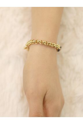 دستبند طلا آبی زنانه 14 عیار ZEYNEPLİ GOLD - کد 790784878