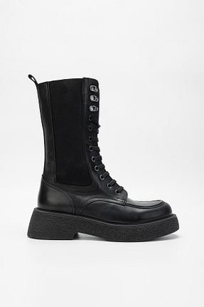 بوت / نیم بوت مشکی زنانه چرم خالص Valmenti - کد 790807199
