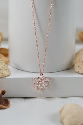 گردنبند نقره صورتی زنانه 925 عیار Şimal Silver - کد 790852640