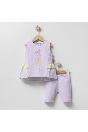ست بالاتنه و پائین تنه بنفش بچه گانه بافتنی Mono Kids - کد 791006810