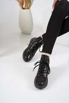 بوت / نیم بوت مشکی زنانه چرم خالص Osso - کد 50821525