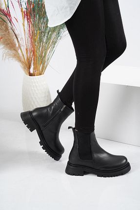 بوت / نیم بوت مشکی زنانه چرم خالص Osso - کد 133745454