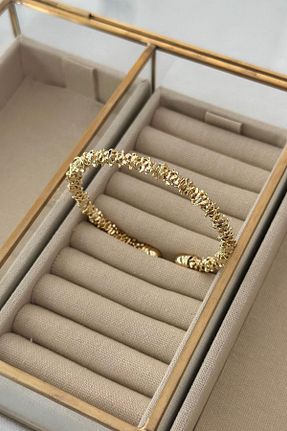 دستبند استیل (فولاد) طلائی زنانه استیل (فولاد) MyladyAccessoriess - کد 749870174