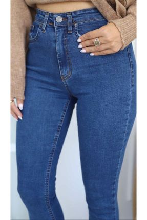 شلوار جین آبی زنانه پاچه تنگ فاق بلند جین کد 791058687