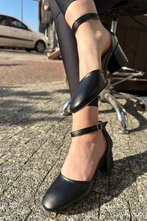 کفش پاشنه بلند کلاسیک مشکی زنانه چرم مصنوعی پاشنه ضخیم پاشنه متوسط ( 5 - 9 cm ) کد 790753422